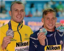  ??  ?? Fenomeni Kyle Chalmers, 22, australian­o, Caeleb Dressel, 24, americano