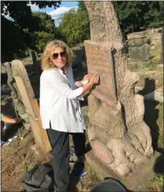  ??  ?? Iva Gardner, a retired teacher living in East Greenville, is in Poland this week helping to restore Bagnowka Cemetery.