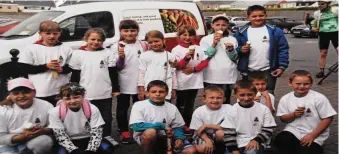  ??  ?? Children from Kozhan on a visit to Ballybunio­n