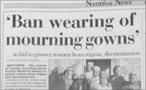  ?? (Courtesy pic) ?? A cut-out of a headline from The Times of Eswatini.