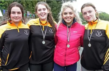  ??  ?? The girls U-18 winners from Killurin: Caoimhe O’Connor, Mikaela Lanigan, Chloe Redmond and Leah Morrissey.