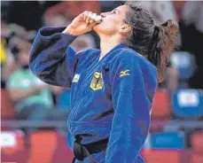  ?? FOTO: IJFF MEDIA TEAM/BEN URBAN ?? Ein großer Moment: Anna-Maria Wagner nach ihrem Finalsieg beim Grand Slam in Tel Aviv.