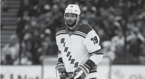  ?? PAUL VERNON/AP ?? New York Rangers defenseman K’Andre Miller is seen against the Columbus Blue Jackets during Saturday’s game in Columbus, Ohio.