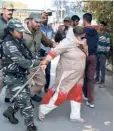  ?? ?? PROTESTER arrested in Srinagar on October 15, 2019.