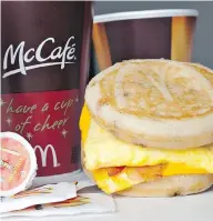  ?? DANIEL ACKER / BLOOMBERG NEWS ?? A McDonald’s all-day breakfast menu, available at its U.S. outlets, will be available in Canada starting Feb. 21.