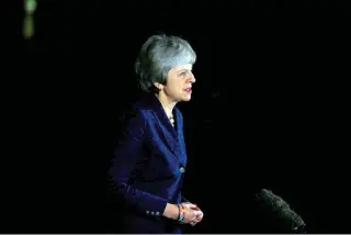  ?? REUTERS ?? BRITAIN’s Prime Minister Theresa May speaks outside 10 Downing Street after a confidence vote by Conservati­ve Party Members of Parliament in London in this Dec. 12 photo.