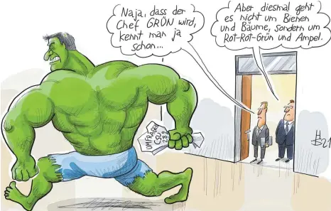 ??  ?? In Hulk-Stimmung zum Parteitag