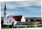  ?? Picture: Anton Ferreira ?? Solar panels on the roof of a building adjacent to the NG church in Napier in the Cape Agulhas Municipali­ty.