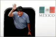  ??  ?? Morales arrives in Mexico while protests rage back home.