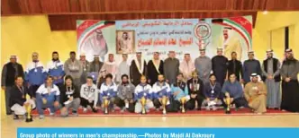  ??  ?? Group photo of winners in men’s championsh­ip.—Photos by Majdi Al Dakroury