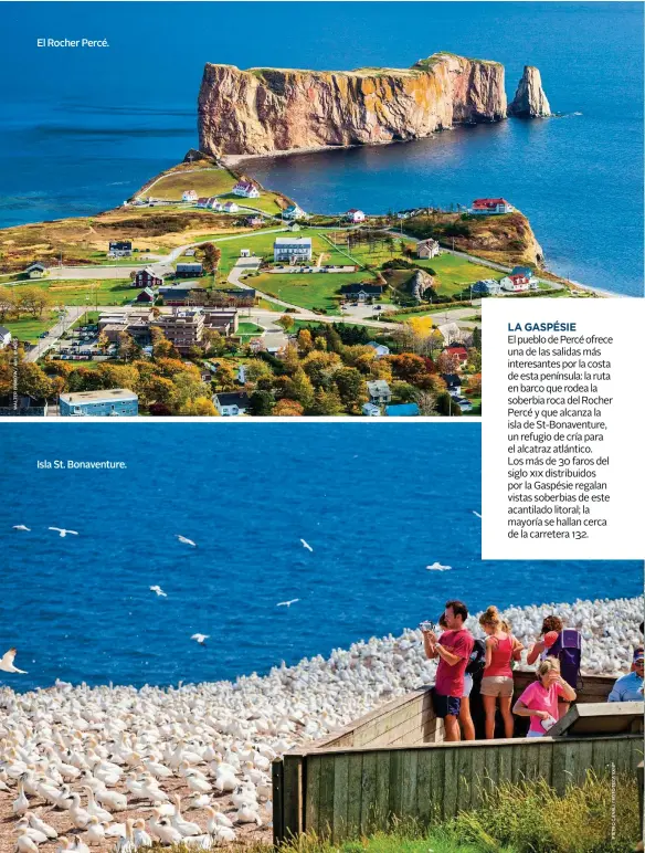  ??  ?? El Rocher Percé.
Isla St. Bonaventur­e.