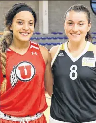  ?? SUBMITTED ?? Dartmouth, N.S., native Daneesa Provo, left, who plays for the University of Utah, and Kensington native and Halifax resident Tessa Stammberge­r, who is beginning a pro career with TK Hannover in Germany, recently played against each other at a...