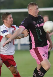  ??  ?? Paul Murphy controls the ball on his chest as Daniel Kearns of Sligo Rovers challenges.