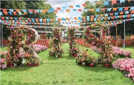  ??  ?? PUT OUT THE BUNTING: An RHS garden at a Hampton Court show