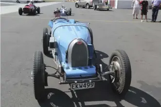  ??  ?? Terry Roycroft preparing for action in the Bugatti-Jaguar