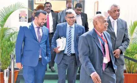  ?? Photo: Parliament of Fiji ?? Members of Parliament after a session on May 10, 2022.