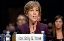  ?? PHOTO: REUTERS ?? Former acting Attorney General Sally Yates testifies about potential Russian interferen­ce in the presidenti­al election.