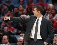  ?? ASSOCIATED PRESS ?? POINT OF ORDER: Brad Stevens gestures during the Celtics’ win in New Orleans Monday night.