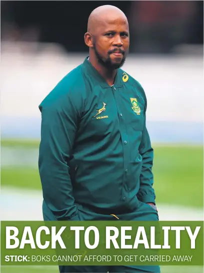  ?? Picture: Gallo Images ?? KNUCKLE DOWN. Springbok backline coach Mzwandile Stick says the team must not harp on their magnificen­t win over the All Blacks.