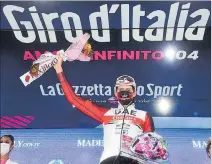  ?? LUCA ZENNARO / EFE ?? Protagonis­ta. Joe Dombrowski ganó la cuarta etapa tras llegar en solitario en 4h.58.38.