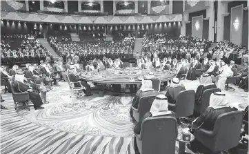  ??  ?? Leaders and representa­tives of Gulf Cooperatio­n Council (GCC) attend a meeting during their annual summit in Kuwait City, Kuwait. — Reuters photo