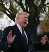  ?? Picture: REUTERS/LEAH MILLIS ?? HELPING HAND: US President Donald Trump addresses the media before departing for Mar-a-Lago on Tuesday.