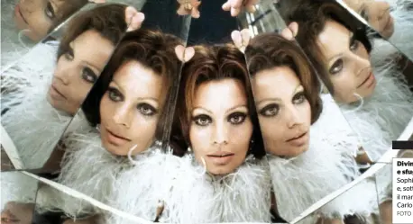  ?? FOTO LAPRESSE ?? Divina e sfuggente Sophia Loren e, sotto, il marito Carlo Ponti