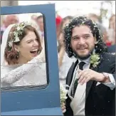  ?? JANE BARLOW/AP ?? Kit Harington and Rose Leslie after their wedding ceremony in Aberdeensh­ire, Scotland, on Saturday.