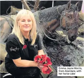  ??  ?? Emma Jayne Morris, from Aberdare, with her horse cake