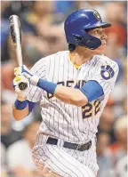  ?? JEFF HANISCH/USA TODAY SPORTS ?? After hitting 36 home runs in 2018, Brewers outfielder Christian Yelich has 31 in 2019.