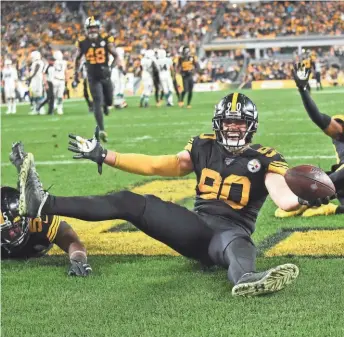  ?? PHILIP J. PAVELY / USA TODAY SPORTS ?? Former University of Wisconsin star T.J. Watt leads a rejuvenate­d Steelers defense after registerin­g an All-Pro season.