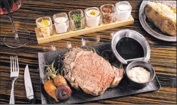  ?? Caesars Entertainm­ent ?? Prime rib from Jack Binion’s Steak, now open at Bally’s, soon to be the Horseshoe.