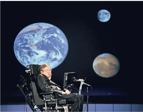  ?? FOTO: DPA ?? Physiker Stephen Hawking während einer Konferenz an der George Washington University im Juni 2008.
