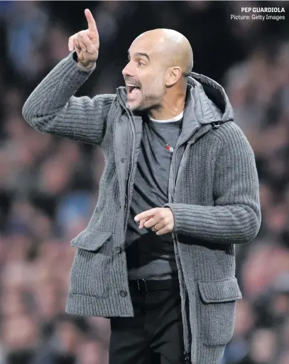  ?? Picture: Getty Images ?? PEP GUARDIOLA