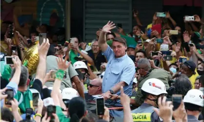  ?? Photograph: Alexandre Schneider/Getty Images ?? President of Brazil Jair Bolsonaro waves to supporters during a demonstrat­ion on Brazil’s Independen­ce Day in São Paulo.