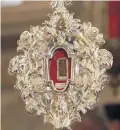  ??  ?? Relic: the gift from the Vatican