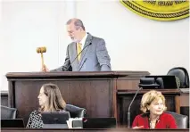  ?? TRAVIS LONG tlong@newsobserv­er.com ?? Senate leader Phil Berger gavels out the Senate session after a final vote on the state budget bill on Sept. 22, 2023, on the Senate floor in the General Assembly.