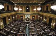  ?? CARLOS OSORIO — THE ASSOCIATED PRESS ?? In this Feb. 3, 2010 file photo, Gov. Jennifer Granholm addresses a joint session during her eighth and final State of the State address in the House chamber at the state capitol in Lansing, Mich.