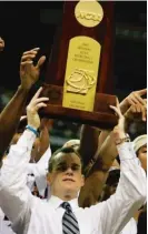  ?? GETTY IMAGES ?? Coach Billy Donovan celebrates after guiding Florida to its second consecutiv­e NCAA title in 2007.