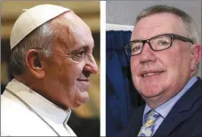  ??  ?? Pope Francis and Cllr. Bobby O’Connell. Cllr. O’Connell wants Kerry County Council to try and ensure Kerry is included in the Holy Father’s itinerary for his 2018 visit.