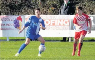  ?? Paul Watson ?? Jack Irlam – pictured (left) in action last season – has re-signed with Runcorn Town to the delight of new boss Chris Herbert.