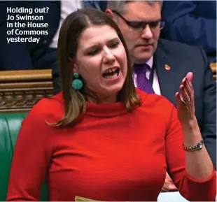  ??  ?? Holding out? Jo Swinson in the House of Commons yesterday