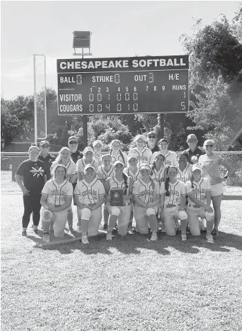  ?? CHESAPEAKE ATHLETICS ?? Chesapeake softball won a region championsh­ip on Saturday.