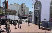  ?? JANIE HAR — THE ASSOCIATED PRESS ?? Police tape blocks the entrance to the Castro Muni Metro train station following a shooting in San Francisco on Wednesday. One person was killed and one was wounded.