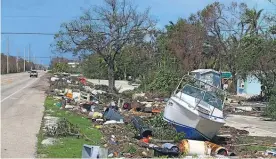 ?? Picture / AP ?? Communitie­s such as Islamorda in the Florida Keys face a huge clean-up task after Hurricane Irma.