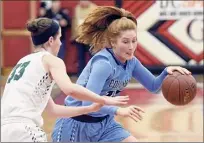  ?? Hans Pennink / Times Union archive ?? Former Columbia standout Grace Heeps, right, said she was surprised she got a waiver from the NCAA allowing her to play this season. Her coaches at Ualbany urged her to apply, she said.