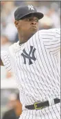  ?? Bill Kostroun / Associated Press ?? Luis Severino is in line to become the first Yankees pitcher to start an All-Star Game since Roger Clemens in 2001.