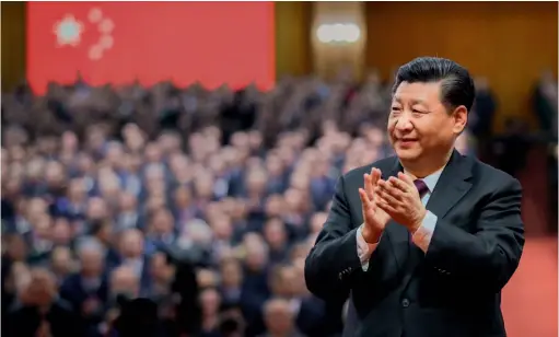  ?? by Xie Huanchi/ Xinhua ?? December 18, 2018: Chinese President Xi Jinping at a grand gathering to celebrate the 40th anniversar­y of China’s reform and opening up. The reform and opening up serves as a milestone in realizing the Chinese nation’s rejuvenati­on and promotes world peace and developmen­t.