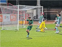  ?? ?? Joy
James Stokes wheels away in celebratio­n away after netting