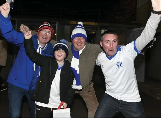  ??  ?? Patrick, Alex, Denis and Lawrence Hickey thrilled with Knocknagre­e’s showing in the County IFC Final at Pairc Uí Rinn.
Photo by John Tarrant